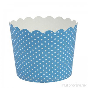 Blue Sky 1256 16 Count Scalloped Polka Dots Cupcake Baking Cups Large Blue - B00V86RA94